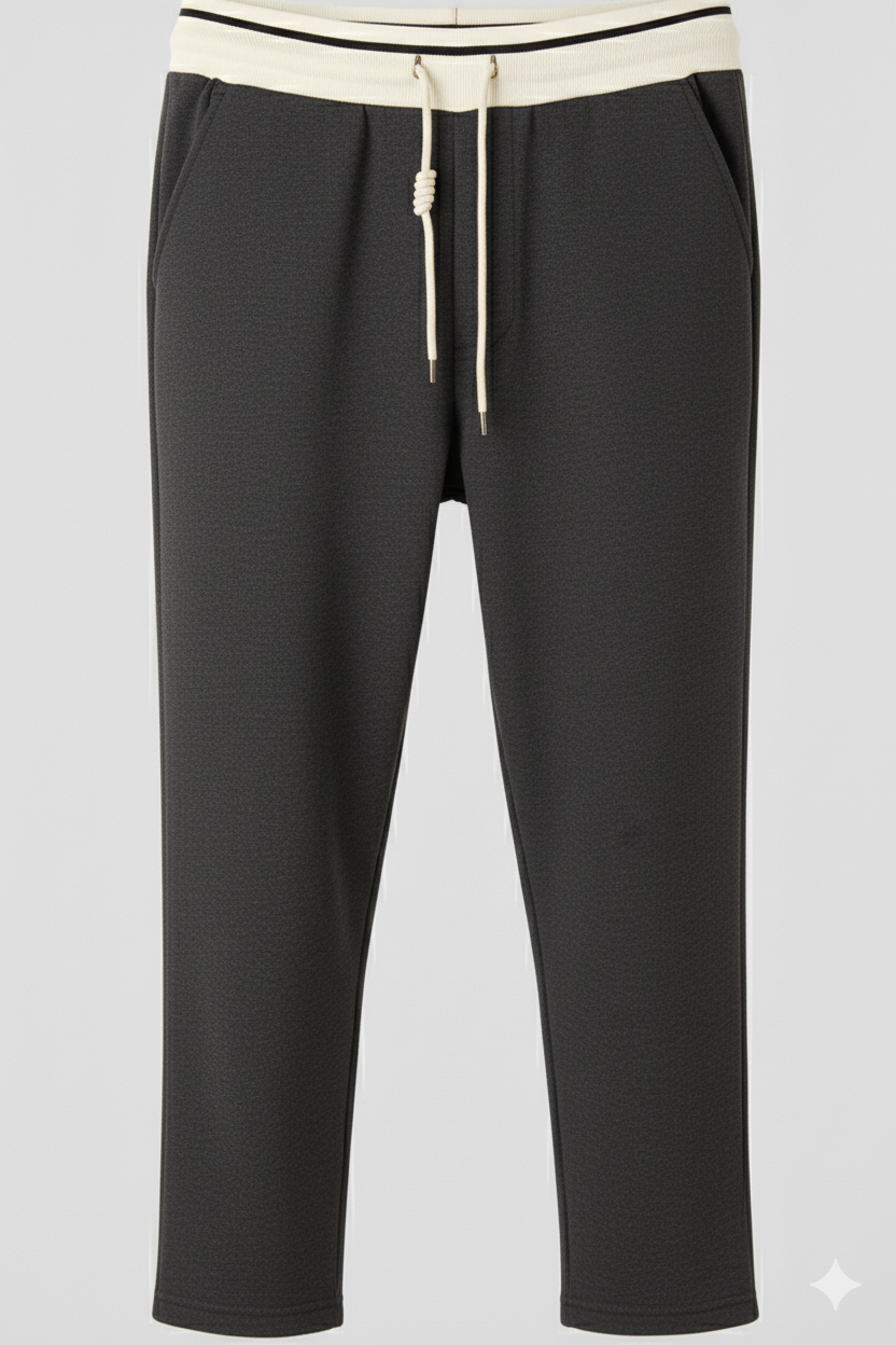 Pantalón Jogger Acanalado con Cintura Elástica y Cordón Ajustable