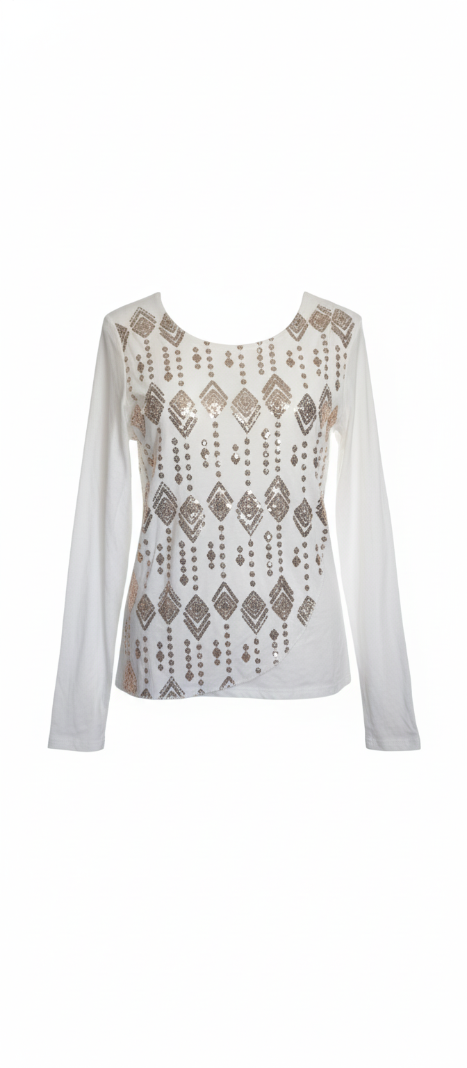 Camiseta de Manga Larga para Mujer con Detalle Brillante - 5 Colores | Eclipse de Belleza