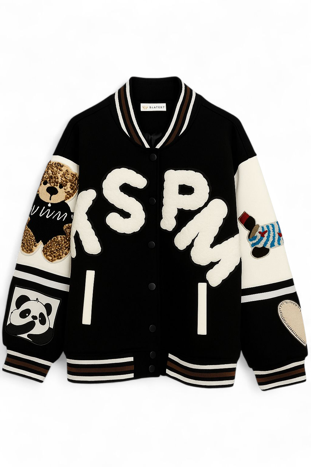 Chaqueta varsity black & white
