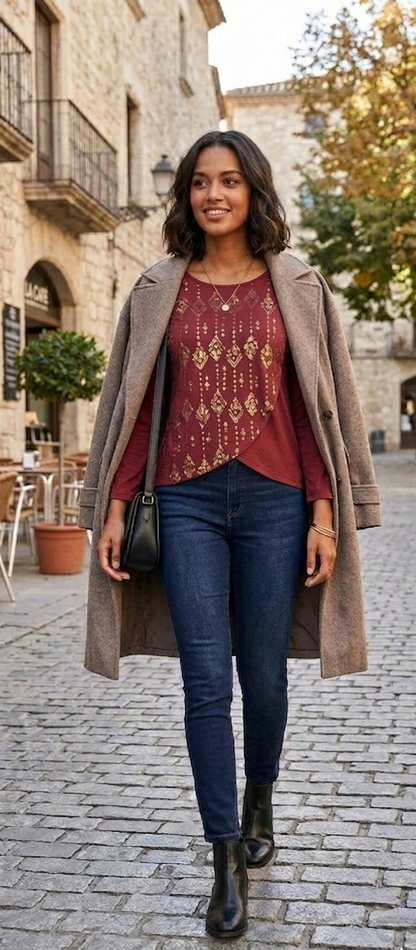 Camiseta de Manga Larga para Mujer con Detalle Brillante - 5 Colores | Eclipse de Belleza