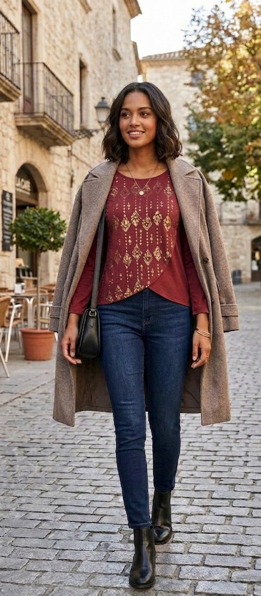 Camiseta de Manga Larga para Mujer con Detalle Brillante - 5 Colores | Eclipse de Belleza