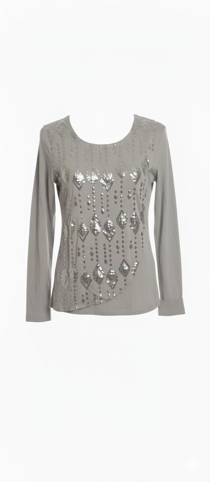 Camiseta de Manga Larga para Mujer con Detalle Brillante - 5 Colores | Eclipse de Belleza