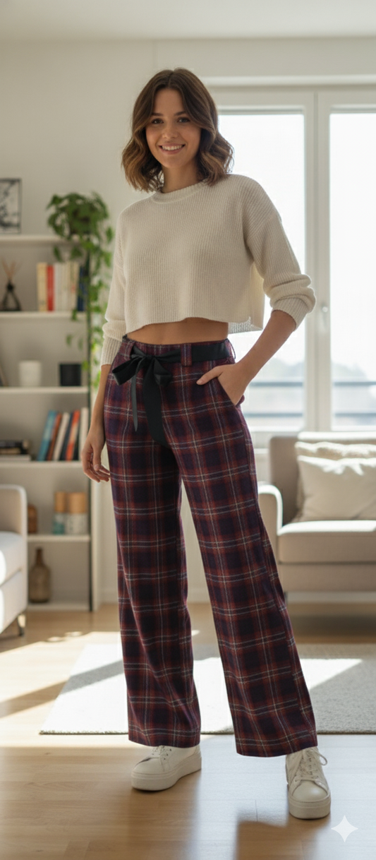 Pantalón de cuadros Palazzo