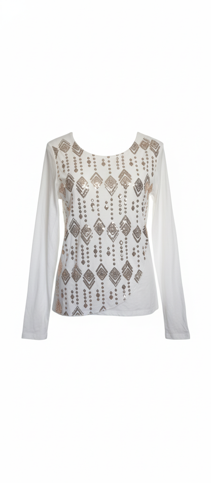 Camiseta de Manga Larga para Mujer con Detalle Brillante - 5 Colores | Eclipse de Belleza