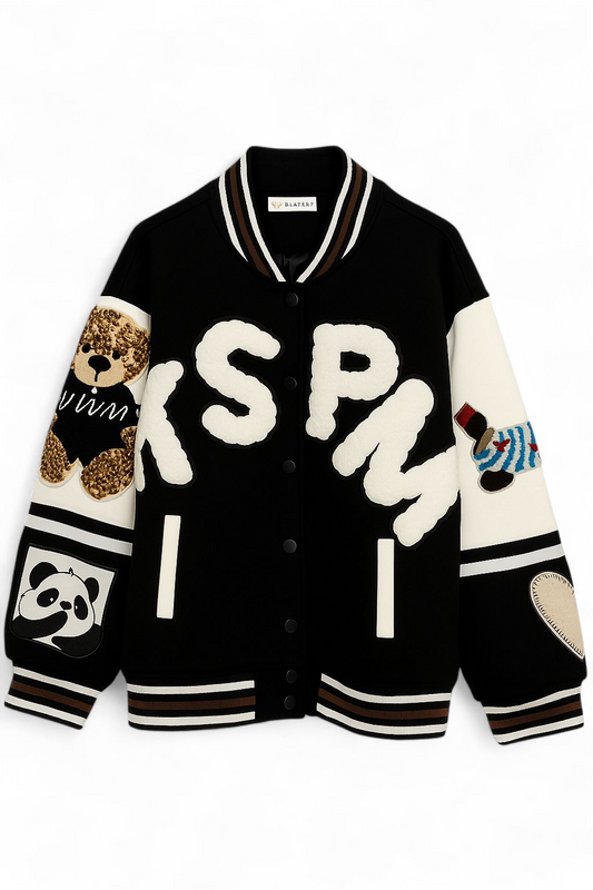Chaqueta varsity black & white