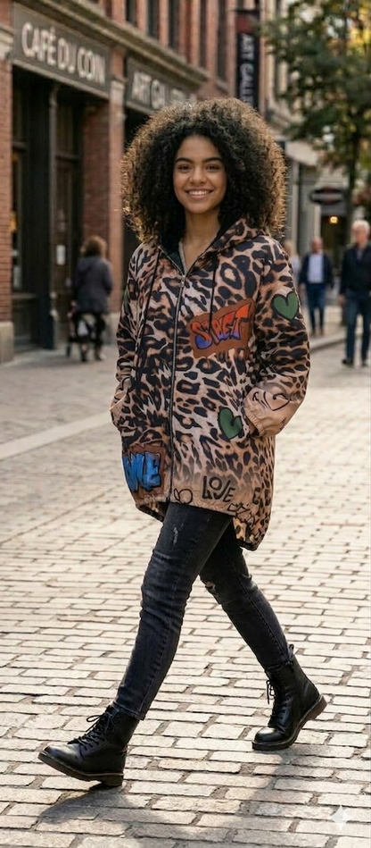 Chaqueta de Mujer Animal Print con Estampado Frida Kahlo