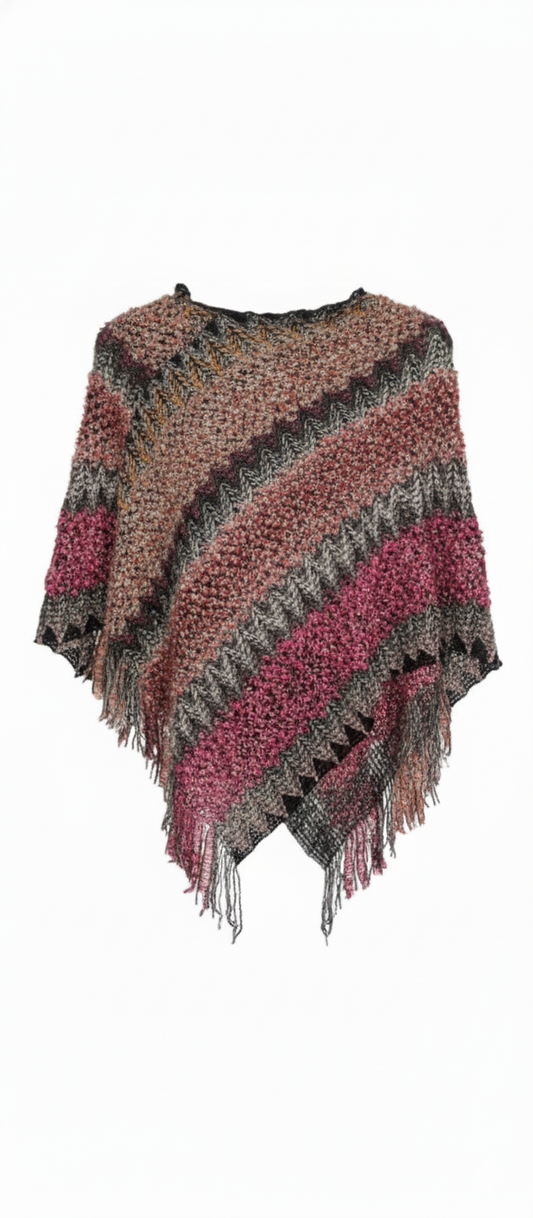 Poncho con flecos